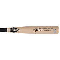 Bâton Old Hickory beige et noir autographié par Bryce Harper, joueur des Phillies de Philadelphie, saison 2025 de la MLB