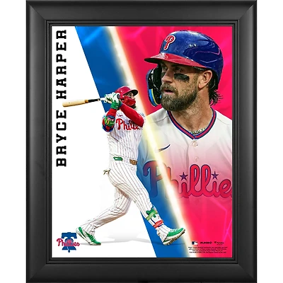 Collage Radiance encadré de Bryce Harper, joueur des Phillies de Philadelphie (33 x 41 cm).