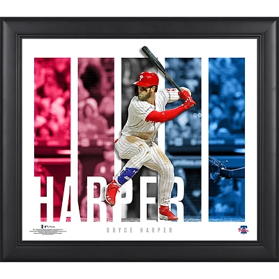 Collage de panneaux encadrés de 15" x 17" des joueurs des Philadelphia Phillies de Bryce Harper