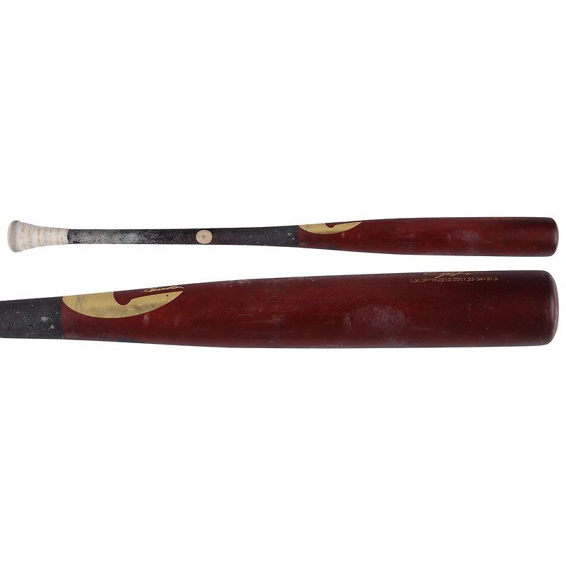 Bryce Harper Philadelphia Phillies Game-Used Red Chandler Bat vs. Los Angeles Dodgers on April 6, 2025