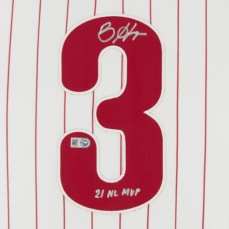 Maillot authentique Nike autographié par Bryce Harper (Phillies de Philadelphie) avec inscription « 21 NL MVP »