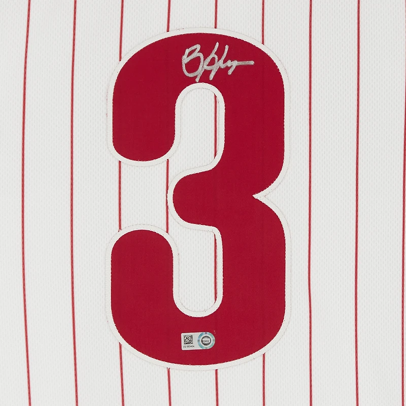 Maillot Nike authentique autographié par Bryce Harper White des Philadelphia Phillies