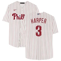 Maillot réplique Nike autographié par Bryce Harper White des Philadelphia Phillies avec l'inscription « 21 NL MVP »