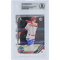 Bryson Stott Philadelphia Phillies Autographed 2019 Bowman Draft 1st Bowman #BD-79 Beckett Fanatics Witnessed Authenticated Card