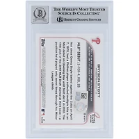 Carte de recrue autographiée 2022 Topps #US255 de Bryson Stott des Phillies de Philadelphie, carte de recrue authentifiée 10, vue par les fans de Beckett