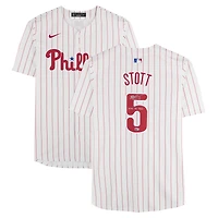 Maillot blanc Nike Limited autographié par Bryson Stott des Phillies de Philadelphie, inscription « Sing The Bell ».