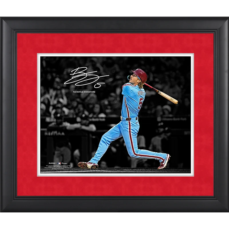 Photographie encadrée de 11" x 14 " de Bryson Stott, signature fac-similé des Phillies de Philadelphie