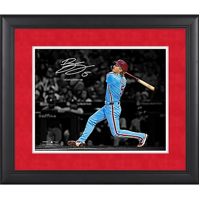 Photographie encadrée de 11" x 14 " de Bryson Stott, signature fac-similé des Phillies de Philadelphie