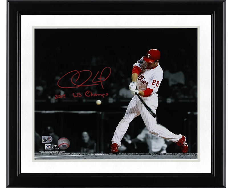Photographie autographiée de Chase Utley des Philadelphia Phillies, 11" x 14"