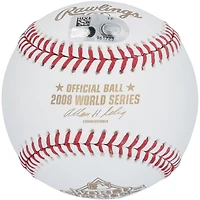 Chase Utley a autographié le logo de la Série mondiale 2008 des Phillies de Philadelphie