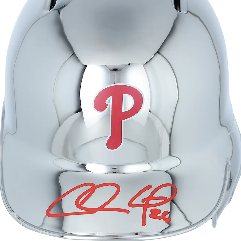 Chase Utley Philadelphia Phillies Autographed Chrome Mini Batting Helmet