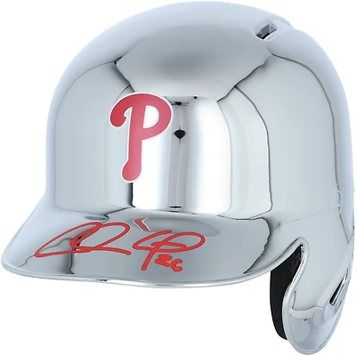 Casque de frappeur chromé autographié par Chase Utley des Phillies de Philadelphie