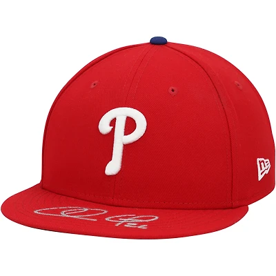 Casquette de baseball New Era dédicacée par Chase Utley des Phillies de Philadelphie