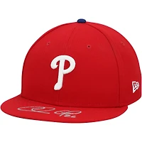 Casquette de baseball New Era dédicacée par Chase Utley des Phillies de Philadelphie