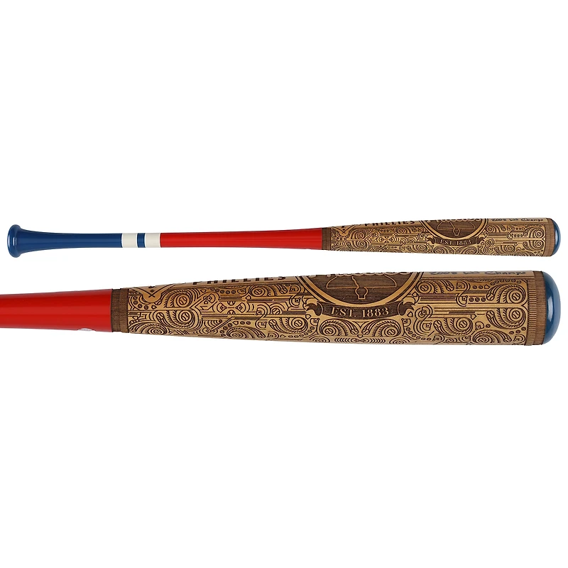 Bâton de baseball Pillbox Bat Company Mural Series autographié par Chase Utley des Phillies de Philadelphie, avec inscription « Champions des Séries mondiales 2008 » - Édition limitée à 5 exemplaires