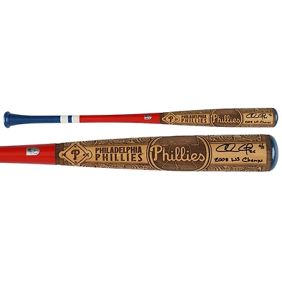 Chase Utley Philadelphia Phillies Autographed Pillbox Bat Company Mural Series Bat with "2008 WS Champs" Inscription