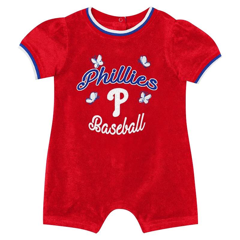 Combinaison à remontoir Outerstuff rouge Philadelphia Phillies pour bébé fille