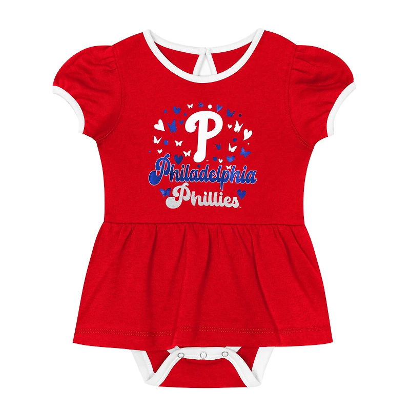 Girls Newborn Outerstuff Philadelphia Phillies Play Day Bodysuit, Headband & Booties Set
