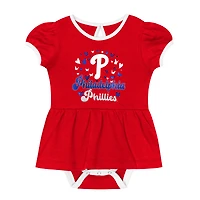 Girls Newborn Outerstuff Philadelphia Phillies Play Day Bodysuit, Headband & Booties Set