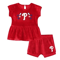 Girls Preschool Outerstuff  Red Philadelphia Phillies Fashion Top & Shorts Set