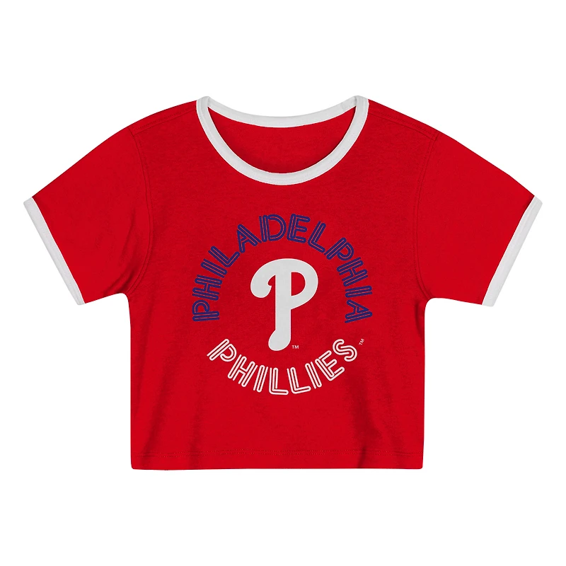 Ensemble t-shirt et short rouge pour fille d'âge préscolaire des Philadelphia Phillies