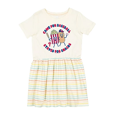 Girls Toddler Soft as a Grape White Philadelphia Phillies Snack Dress
