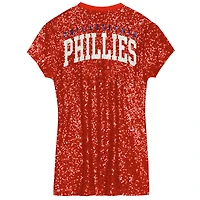 Robe à paillettes rouge col en V pour fille des Philadelphia Phillies