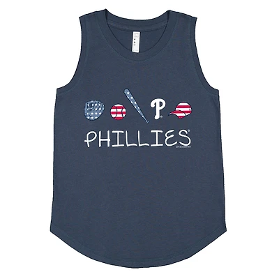 Débardeur bleu marine Philadelphia Phillies Americana pour jeunes filles