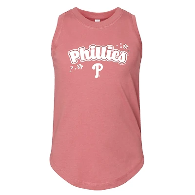 Girls Youth Soft as a Grape Pink Philadelphia Phillies Tank Top