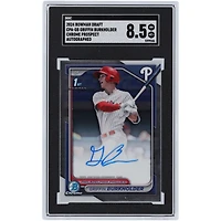 Griffin Burkholder Philadelphia Phillies Autographié 2024 Bowman Draft 1er Bowman Chrome Prospect #CPA-GB SGC Authentifié 8.5 Carte