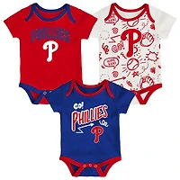 Infant & Newborn Outerstuff Philadelphia Phillies All Day Play Three-Piece Bodysuit Set