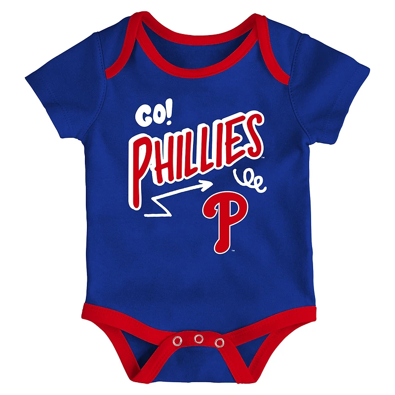 Infant & Newborn Outerstuff Philadelphia Phillies All Day Play Three-Piece Bodysuit Set