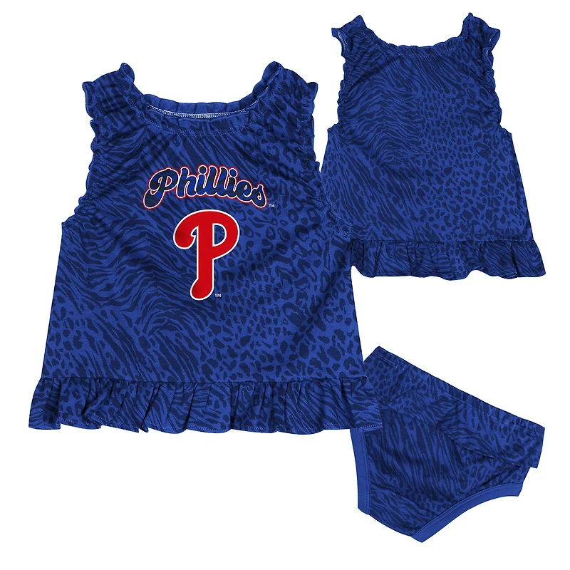 Ensemble robe et bloomer bleus pour bébé des Philadelphia Phillies Playground
