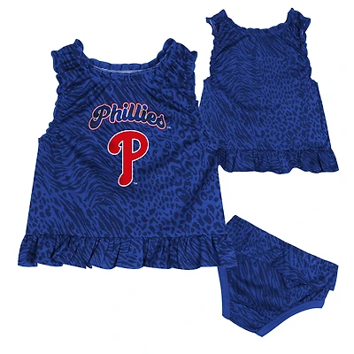 Ensemble robe et bloomer bleus pour bébé des Philadelphia Phillies Playground