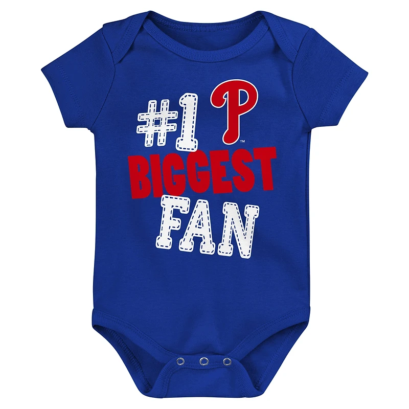 Infant Fanatics Philadelphia Phillies Fan Pennant 3-Pack Bodysuit Set