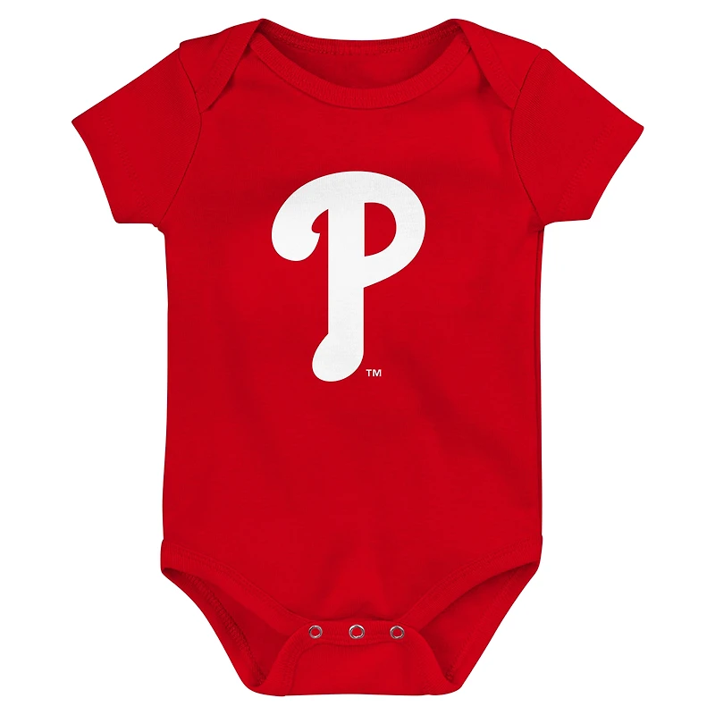 Infant Fanatics Philadelphia Phillies Fan Pennant 3-Pack Bodysuit Set