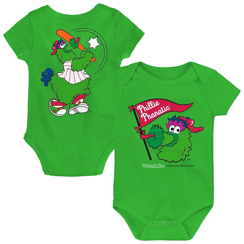 Infant Mitchell & Ness  Green Philadelphia Phillies Phillie Phanatic Creeper