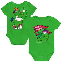 Infant Mitchell & Ness  Green Philadelphia Phillies Phillie Phanatic Creeper