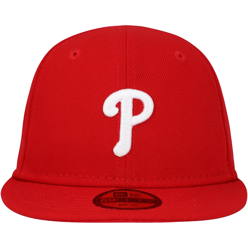 Casquette ajustée rouge My First 59FIFTY des Phillies de Philadelphie New Era pour bébé