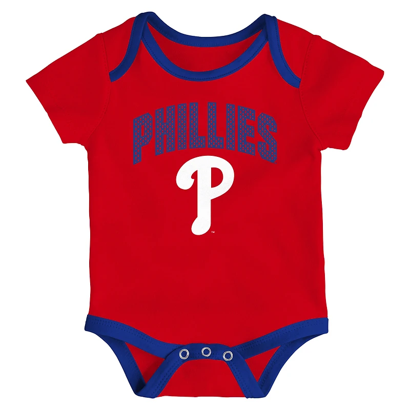 Infant Outerstuff Philadelphia Phillies All Day Play Three-Piece Bodysuit Set