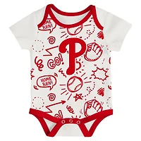 Infant Outerstuff Philadelphia Phillies All Day Play Three-Piece Bodysuit Set