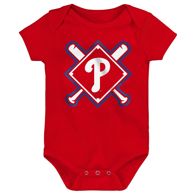 Infant Outerstuff Philadelphia Phillies Home Plate 3-Piece Bodysuit Set