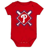 Infant Outerstuff Philadelphia Phillies Home Plate 3-Piece Bodysuit Set