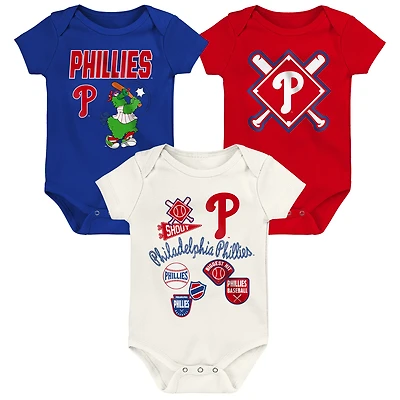 Infant Outerstuff Philadelphia Phillies Home Plate 3-Piece Creeper Set