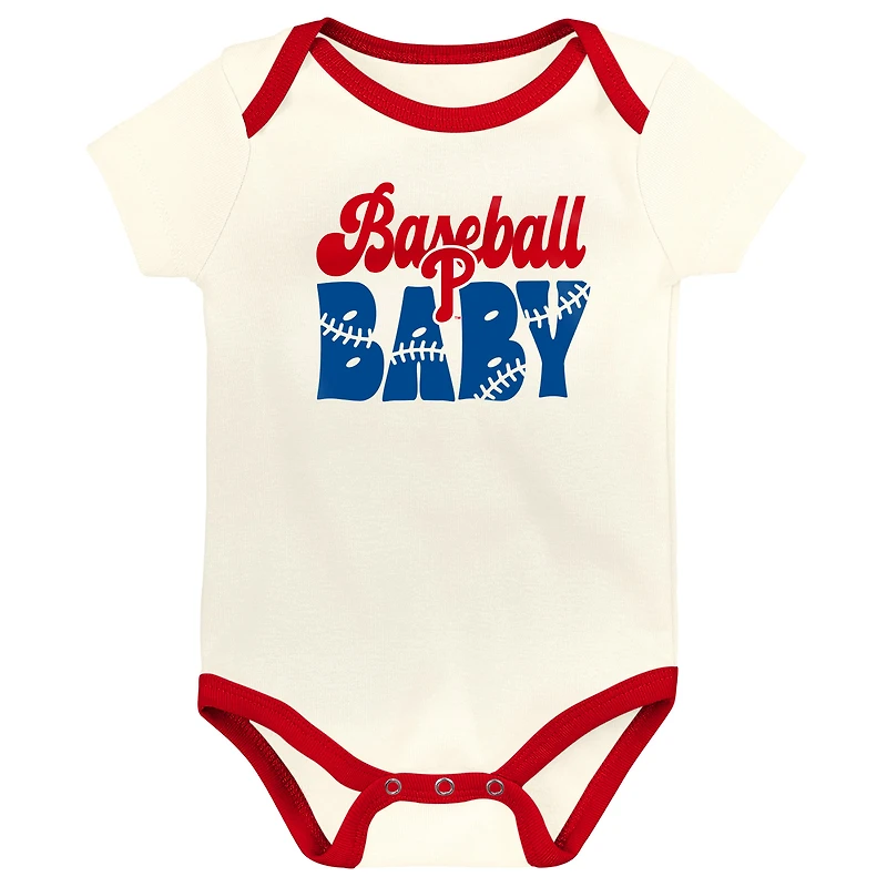 Ensemble de 3 bodies pour bébé Outerstuff Philadelphia Phillies Home Team