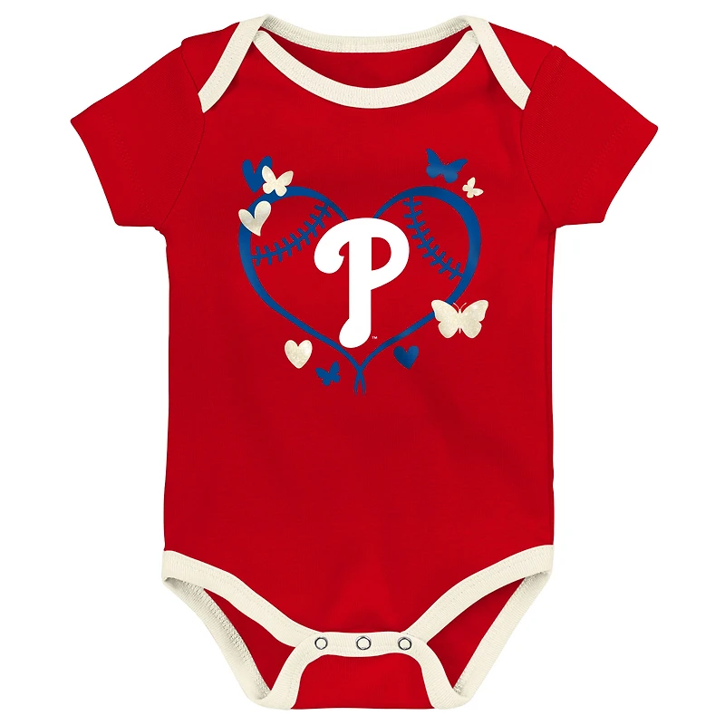 Infant Outerstuff Philadelphia Phillies Home Team 3-Pack Bodysuit Set