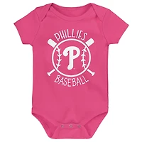 Ensemble de trois bodies pour bébé Philadelphia Phillies Slide Home