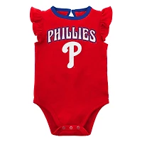 Lot de deux cache-couches Little Fan des Phillies Philadelphie rouge/gris chiné pour bébé
