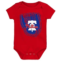 Infant Royal/Red/White Philadelphia Phillies Minor League Player Three-Pack Bodysuit Set