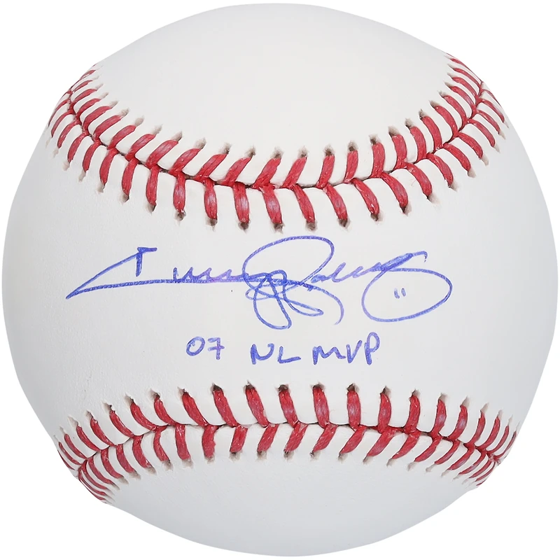 Balle de baseball autographiée par Jimmy Rollins des Phillies de Philadelphie avec l'inscription « 07 NL MVP »